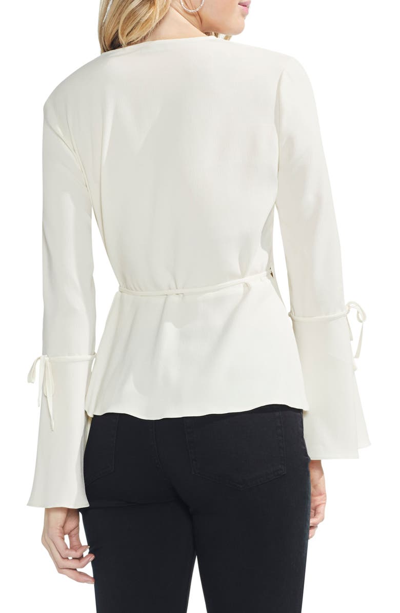 Vince Camuto Crepe Wrap Blouse, Alternate, color, 