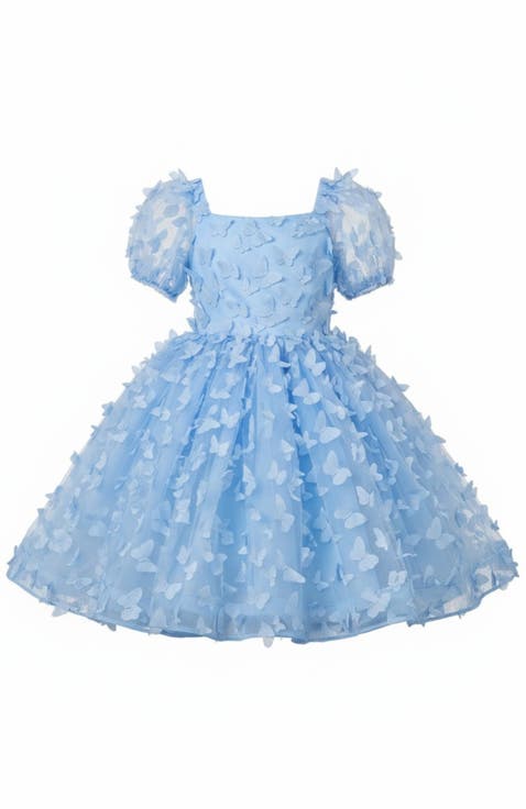 Butterfly Dream 3D Applique Party Dress (Toddler, Little Kid & Big Kid)