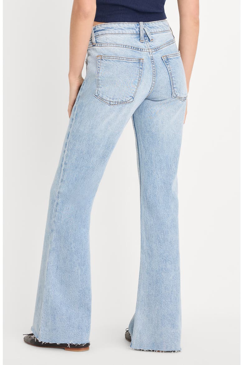 Raw Hem Low Rise Relaxed Flare Jeans, Alternate, color, INDIGO1288