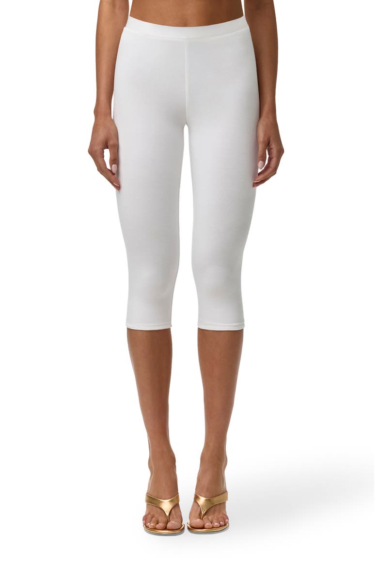 Smooth Capri Leggings, Main, color, WHITE