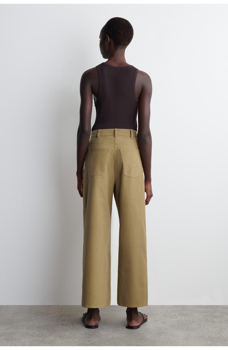 COS Cotton Cropped Wide-Leg Trousers, Alternate, color, Camel