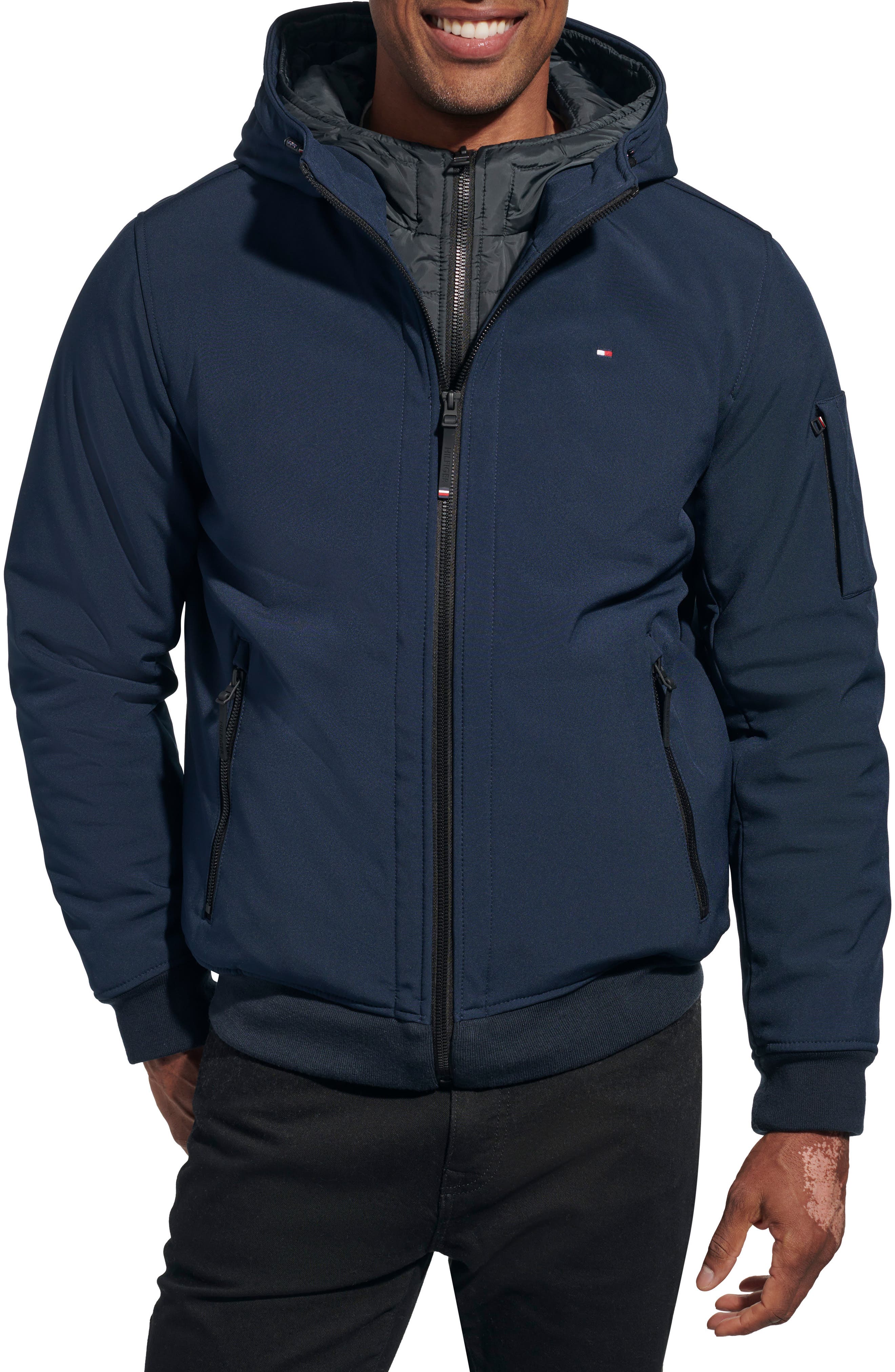 Softshell Hooded Jacket with Bib