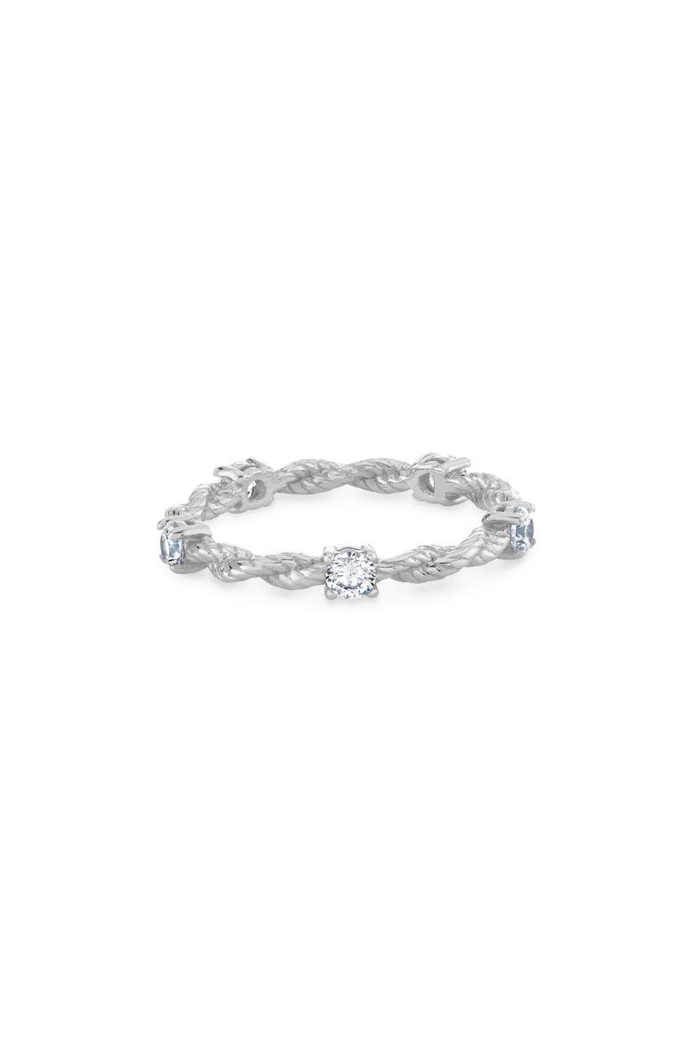 Cubic Zirconia Twisted Band Ring, Alternate, color, PURE PLATINUM / CLEAR STONE