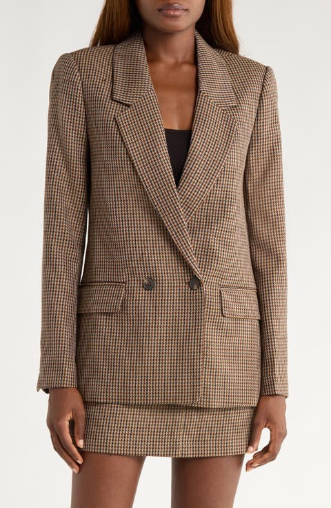Quentin Houndstooth Check Wool Blend Blazer