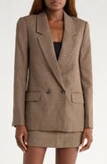 PAIGE Quentin Houndstooth Check Wool Blend Blazer