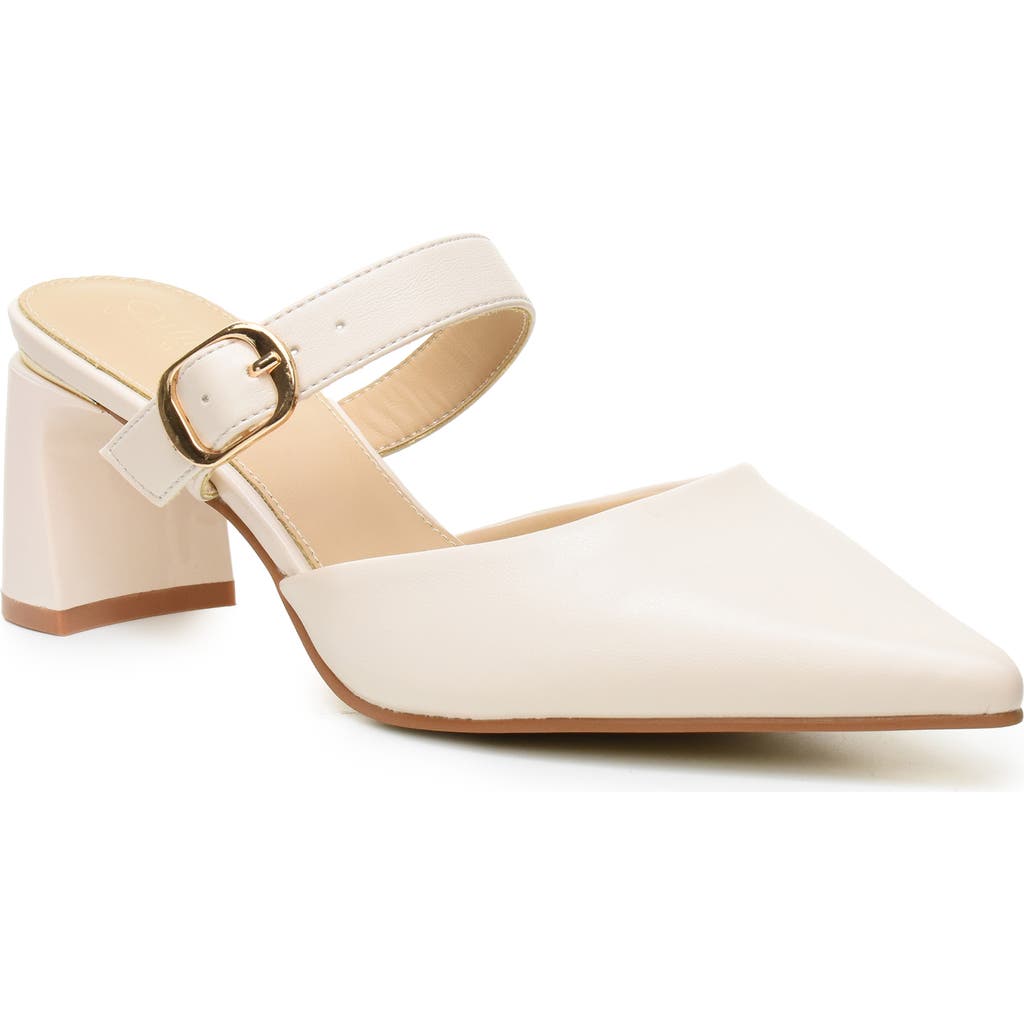 Catherine Catherine Malandrino Belky Buckle Mule Pump In Beige