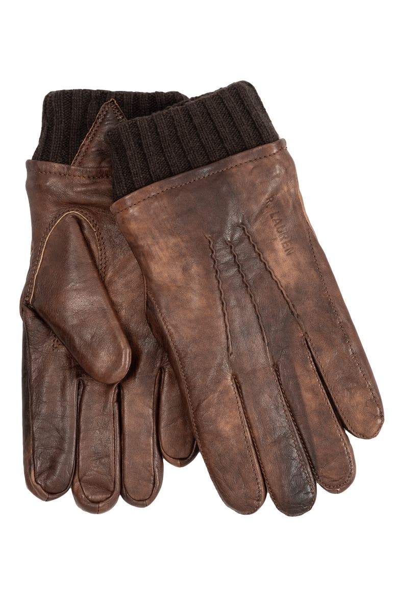 Burnished Leather Flight Glove, Alternate, color, Patina Med Brown