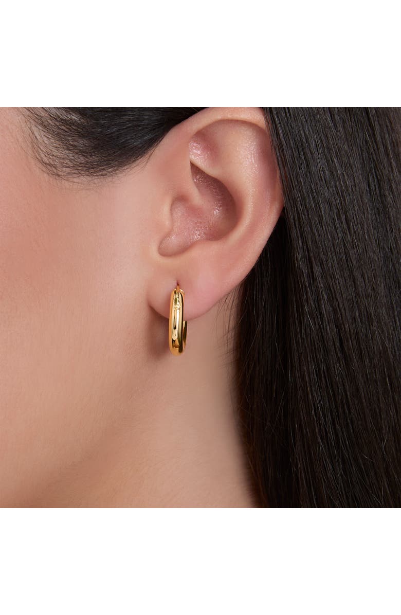 Jessica Simpson Polished Gold-Tone Chunky Hoop Earrings, Alternate, color, Gold