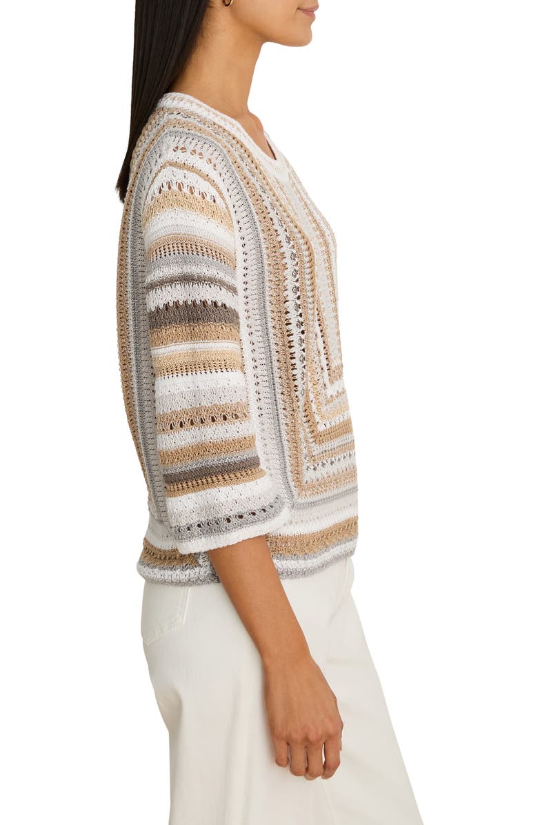 NIC+ZOE Pastiche Mix Stitch Sweater, Alternate, color, Neutral Multi