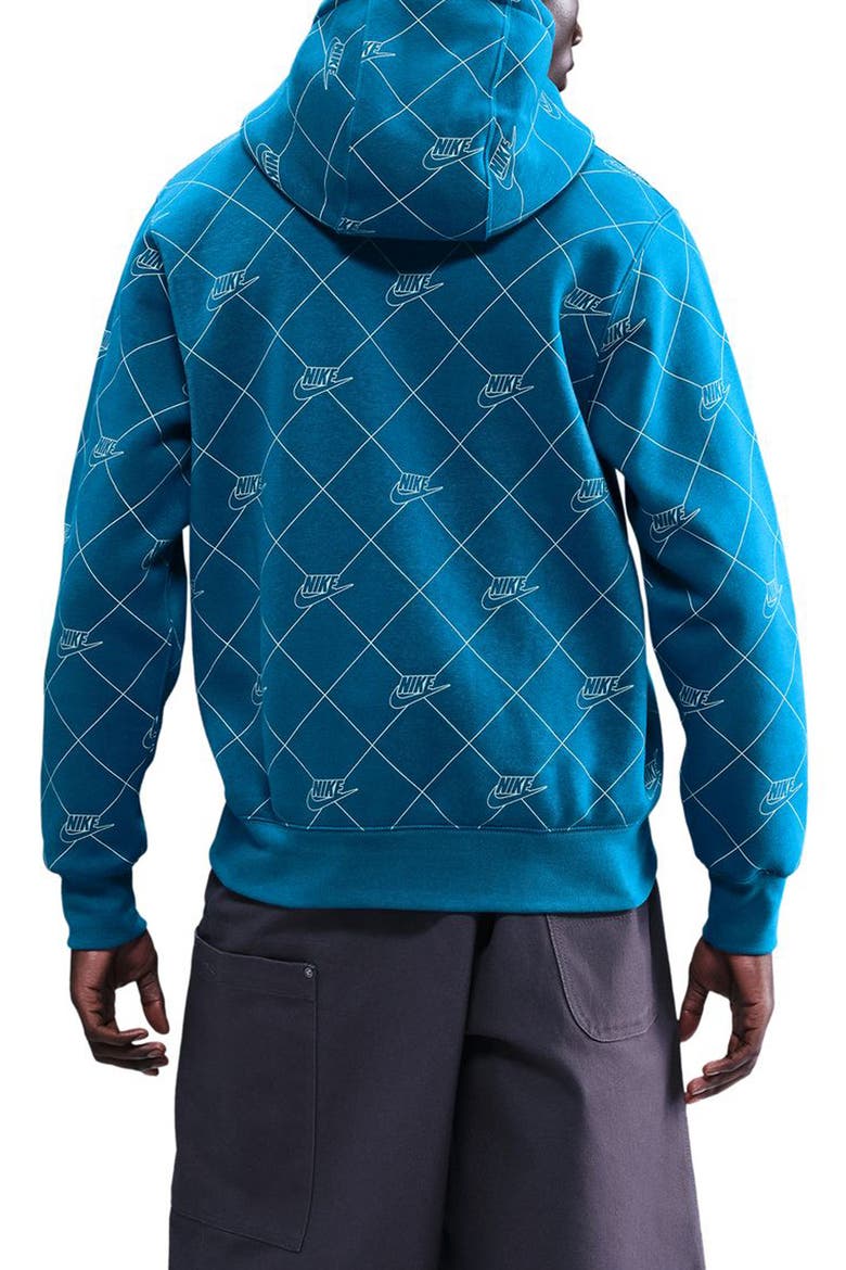 Club Fleece Graphic Hoodie, Alternate, color, GREEN ABYSS/ ABYSS/ WHITE
