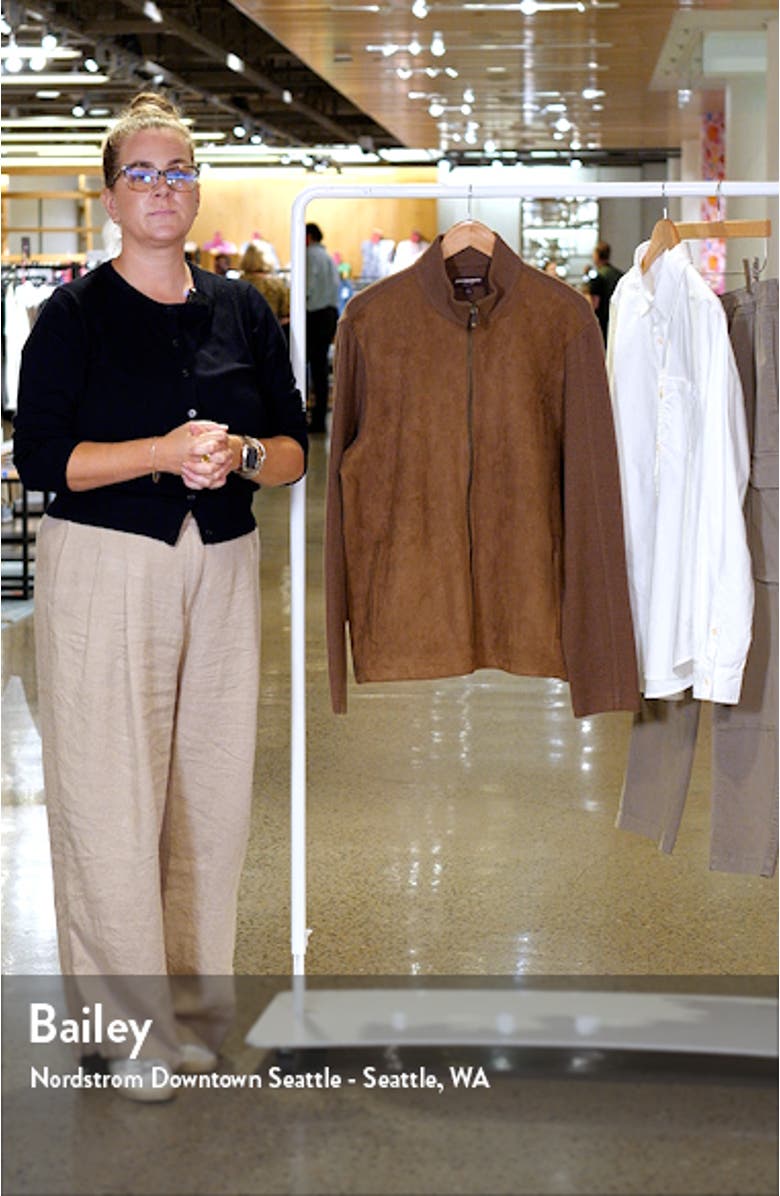 Faux Suede Panel Knit Jacket, sales video thumbnail