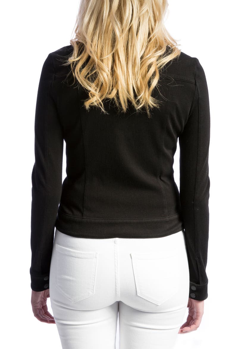New Moto Stretch Cotton Jacket, Alternate, color, BLACK RINSE