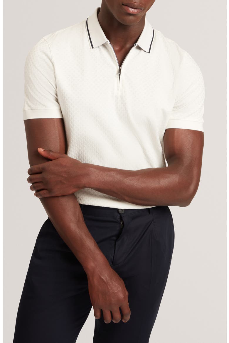 Cophen Stretch Cotton Zip Polo, Main, color, WHITE