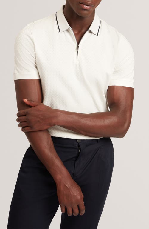 Ted Baker Cophen Stretch Cotton Zip Polo In White