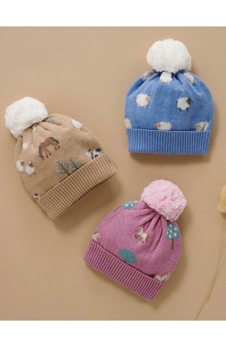 Purebaby On The Farm Beanie, Alternate, color, Farm Jacquard