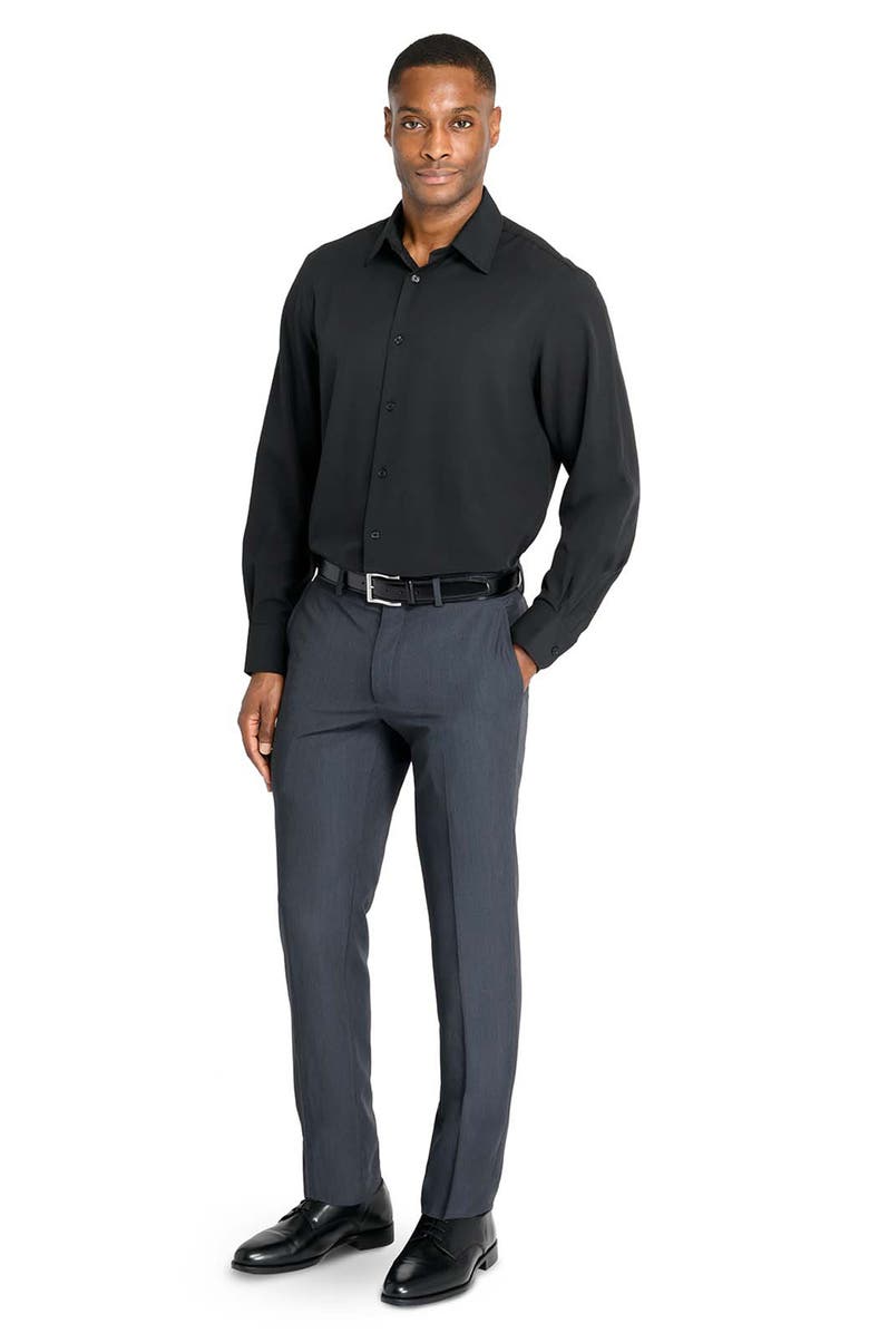 W.R.K Regular Fit Solid Black Performance Dress Shirt, Alternate, color, Black