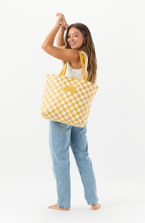 Aloha Collection Day Tripper Pua Check Water Resistant Tyvek® Tote In Yellow