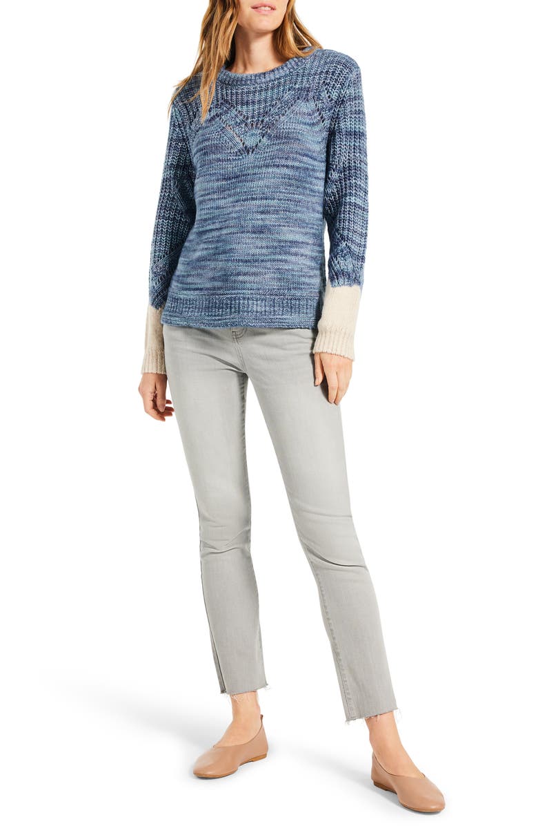 NIC+ZOE Winter Warmth Cotton Blend Sweater, Alternate, color, Blue Multi