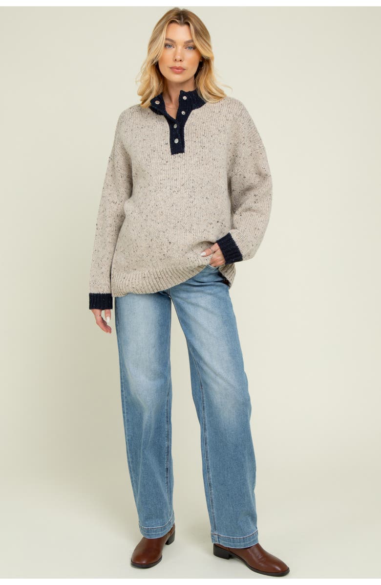 PinkBlush Medium Wash Baggy Straight Leg Maternity Jeans, Main, color, Blue