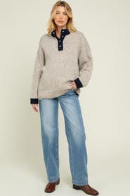 PinkBlush Medium Wash Baggy Straight Leg Maternity Jeans