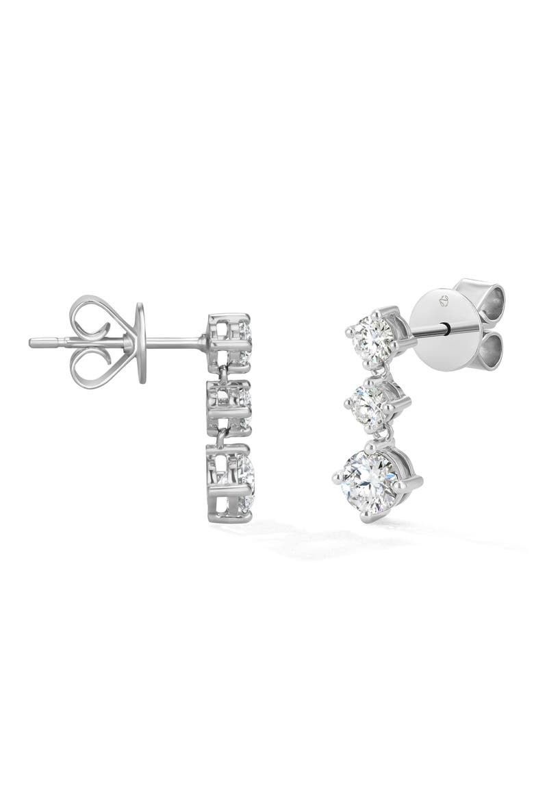 Cascade Diamond Mini Drop Earrings, Alternate, color, WHITE GOLD/ DIAMOND