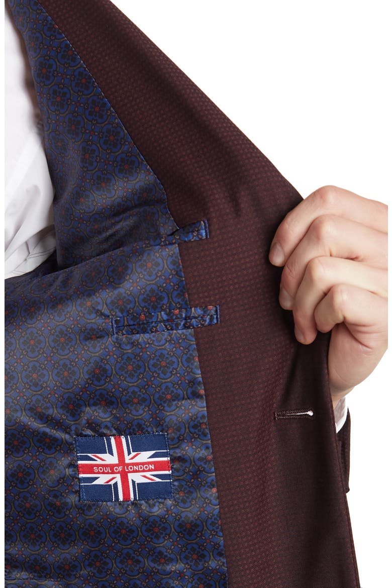 Notch Lapel Slim Fit Suit, Alternate, color, BURGUNDY