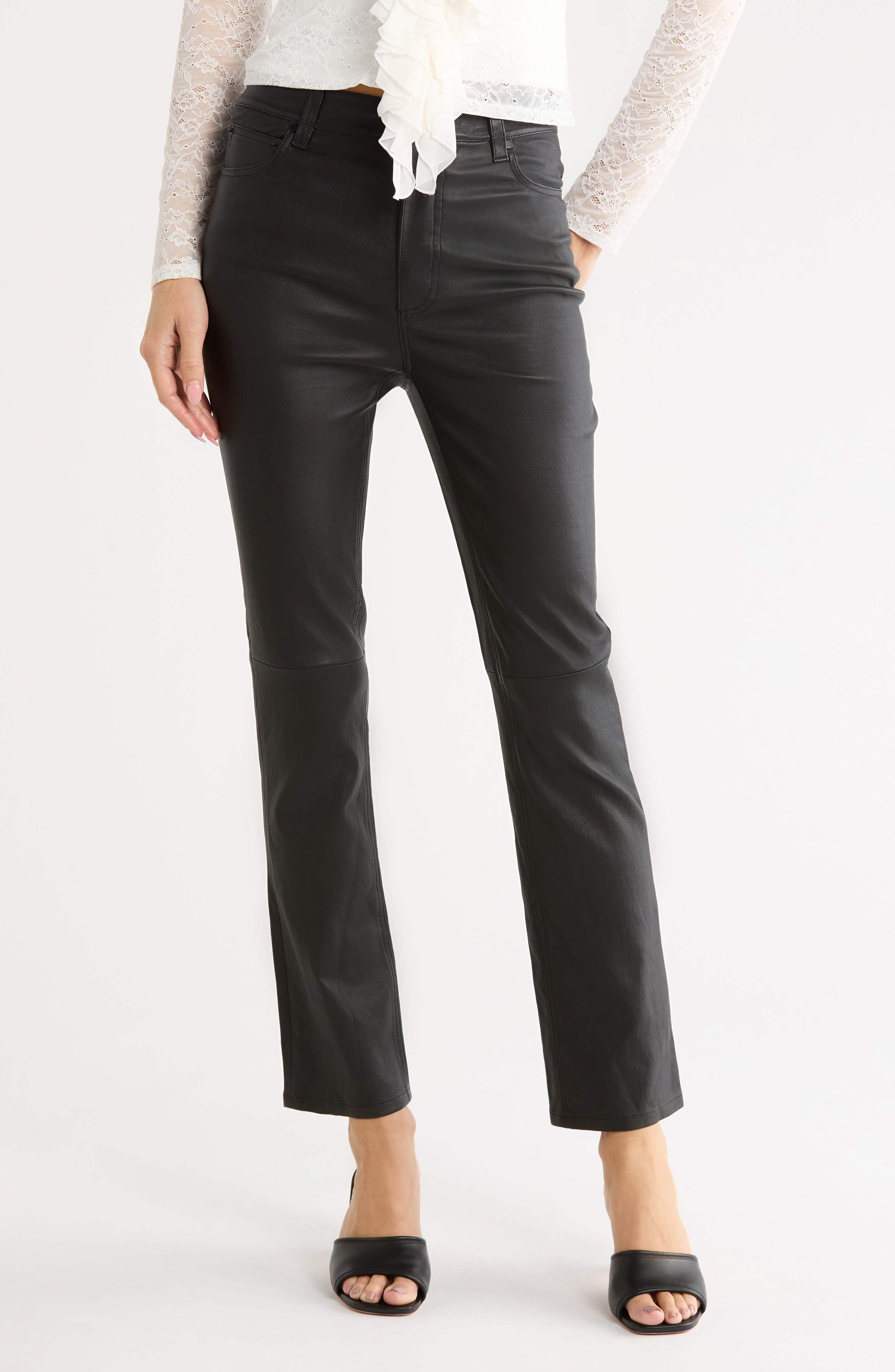 Casey High Waist Leather Slim Pants