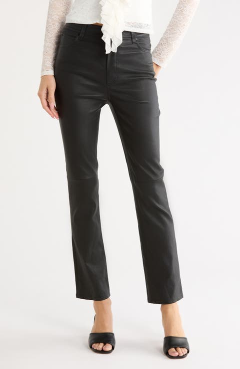 Casey High Waist Leather Slim Pants