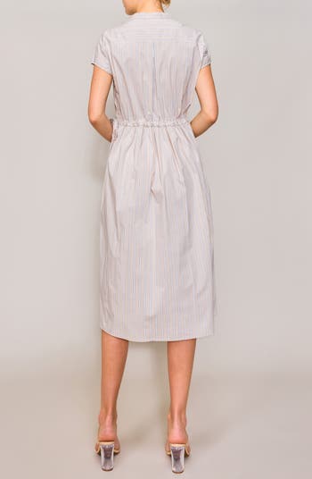Stripe Poplin Midi Dress