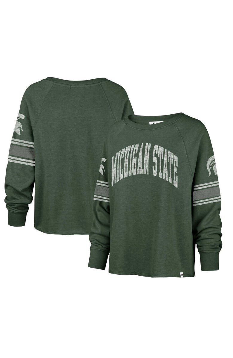 '47 Women's '47 Green Michigan State Spartans Allie Modest Raglan Long Sleeve Cropped T-Shirt, Main, color, Green