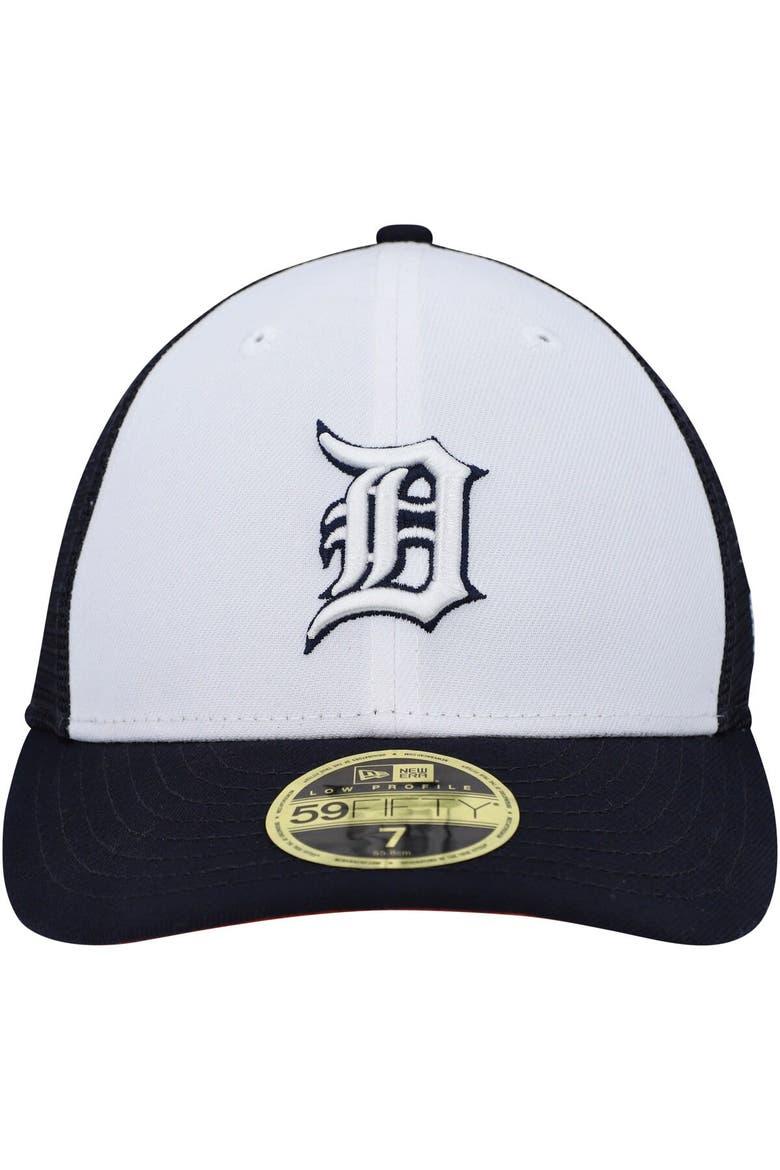 Men's New Era White/Navy Detroit Tigers 2023 On-Field Batting Practice Low Profile 59FIFTY Fitted Hat, Alternate, color, White