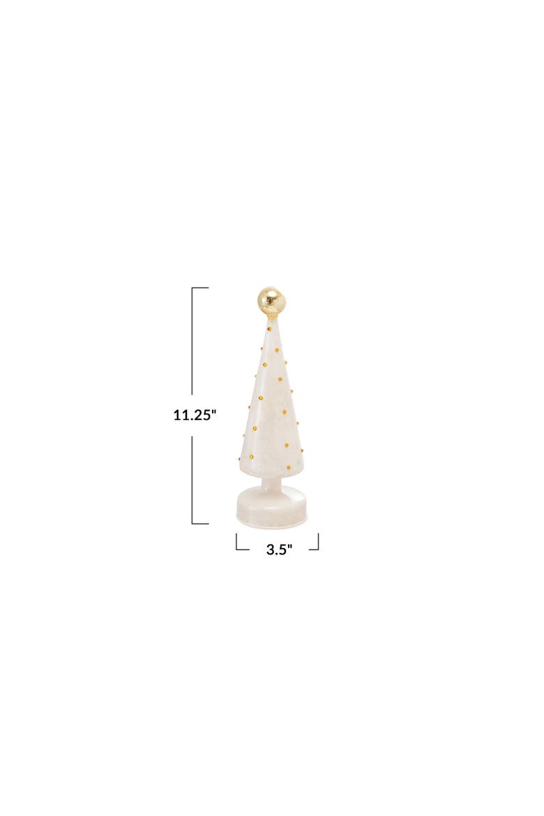 Embossed Mercury Glass Tree with LED, Alternate, color, Gold and White