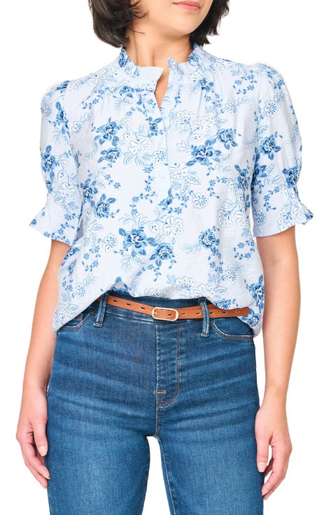 Dianthus Floral Puff Sleeve Top