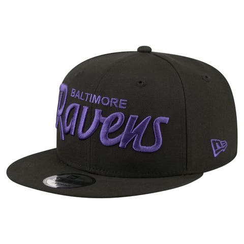 Men's New Era  Black Baltimore Ravens Core Team Script 9FIFTY Snapback Hat