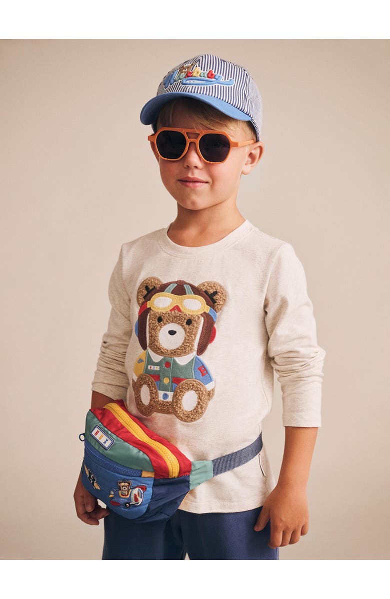 Huxbaby Pilot Huxbear Longsleeve Top, Alternate, color, Almond Marle