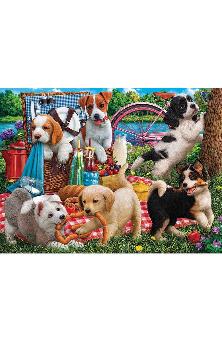 Sunsout Puppies on a Picnic 500 piece Jigsaw Puzzle for Adults, Alternate, color, Multicolor