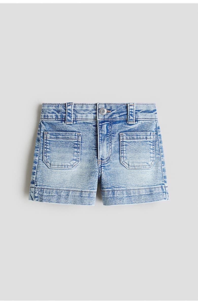 H&M Twill Shorts, Main, color, Light Denim Blue