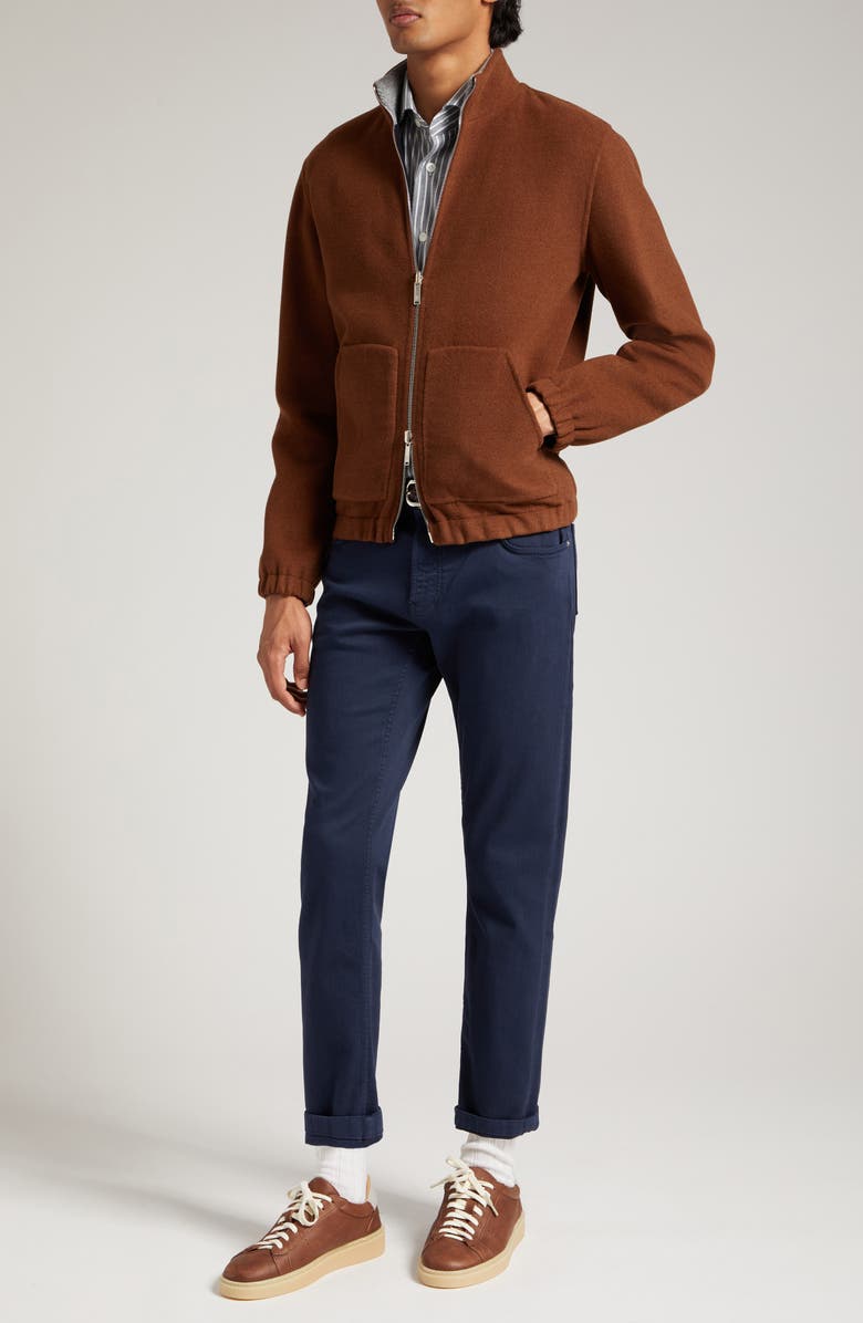 Eleventy Pinstripe Cotton Blend Button-Up Shirt, Alternate, color, 