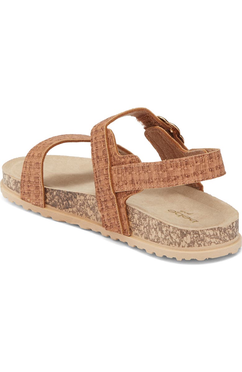bebe Kids' Double Strap Footbed Sandal, Alternate, color, Cognac