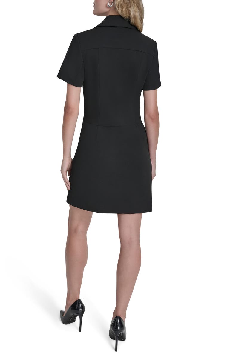 DKNY Short Sleeve Shirtdress, Alternate, color, Black