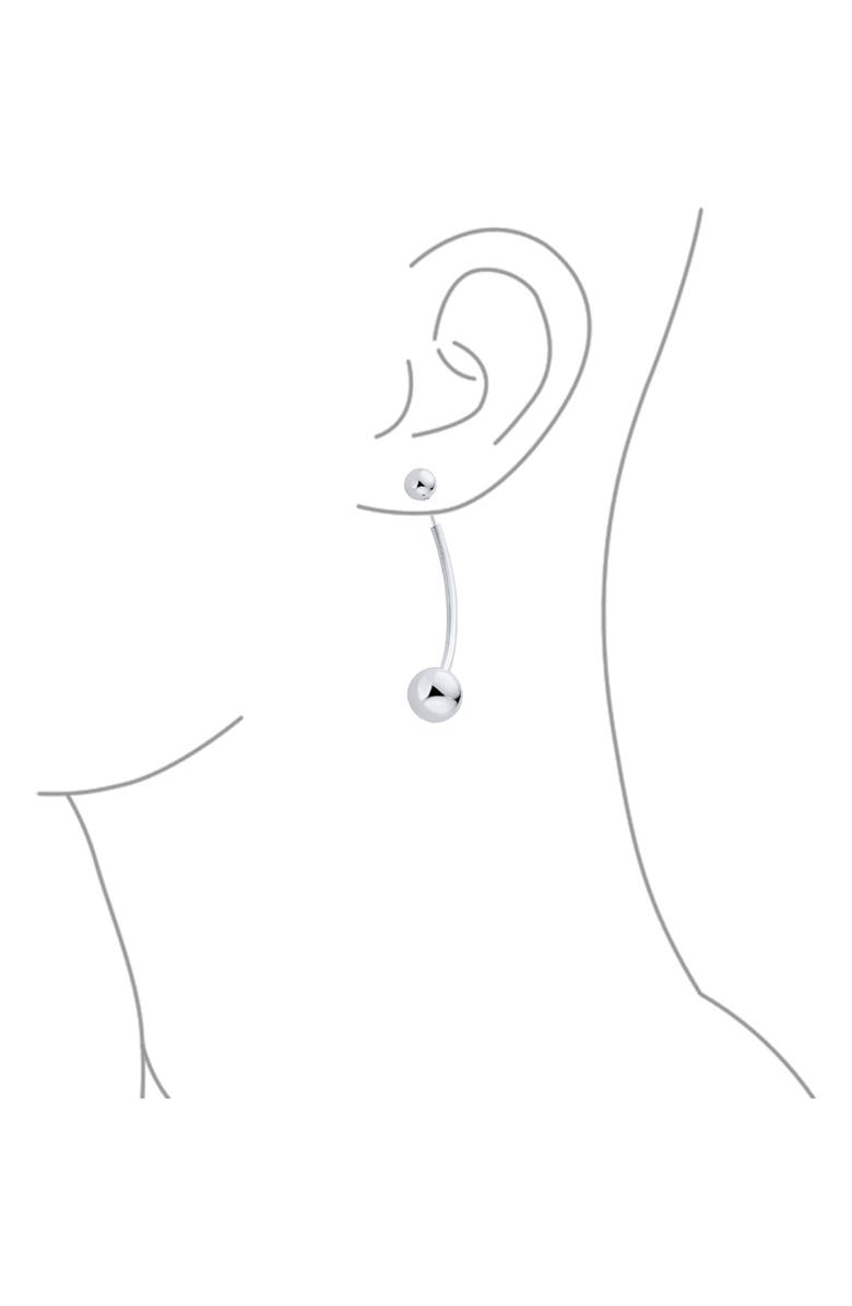 BLING JEWELRY Modern Geometric Front/Back Linear Earrings, Alternate, color, Silver