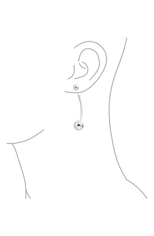 Bling Jewelry Modern Geometric Front/back Linear Earrings In Silver