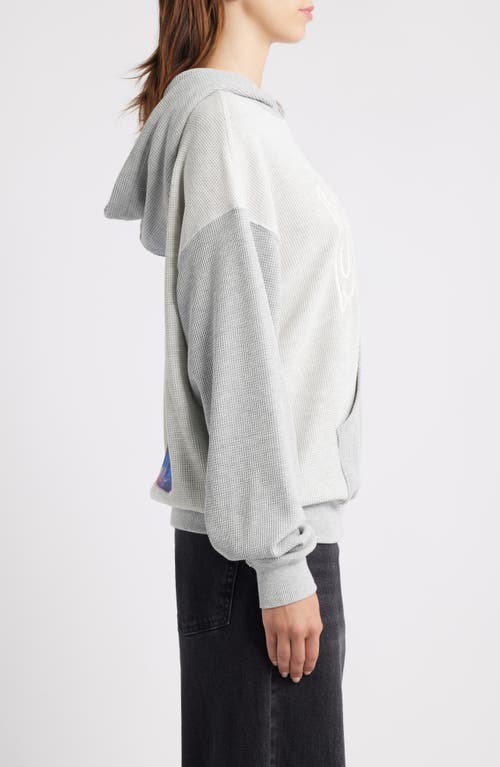 Boys Lie Block Their Number V3 Racer Waffle Knit Hoodie In Gray
