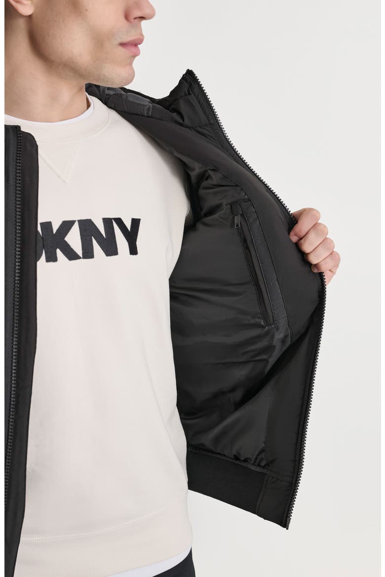 Zip Front Quilted Jacket, Alternate, color, BLACK
