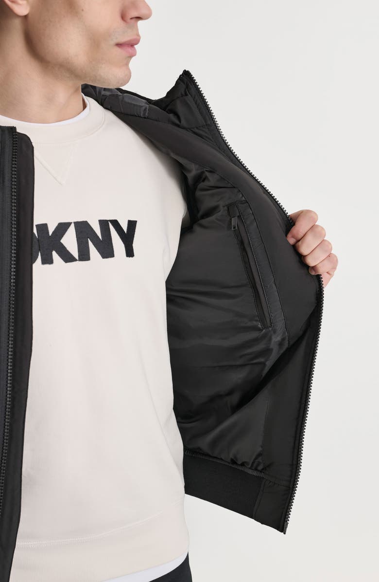DKNY Zip Front Quilted Jacket, Alternate, color, Black