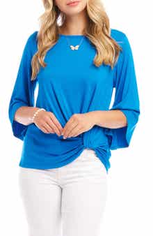 Karen Kane Flare Sleeve Twist Hem Jersey Top