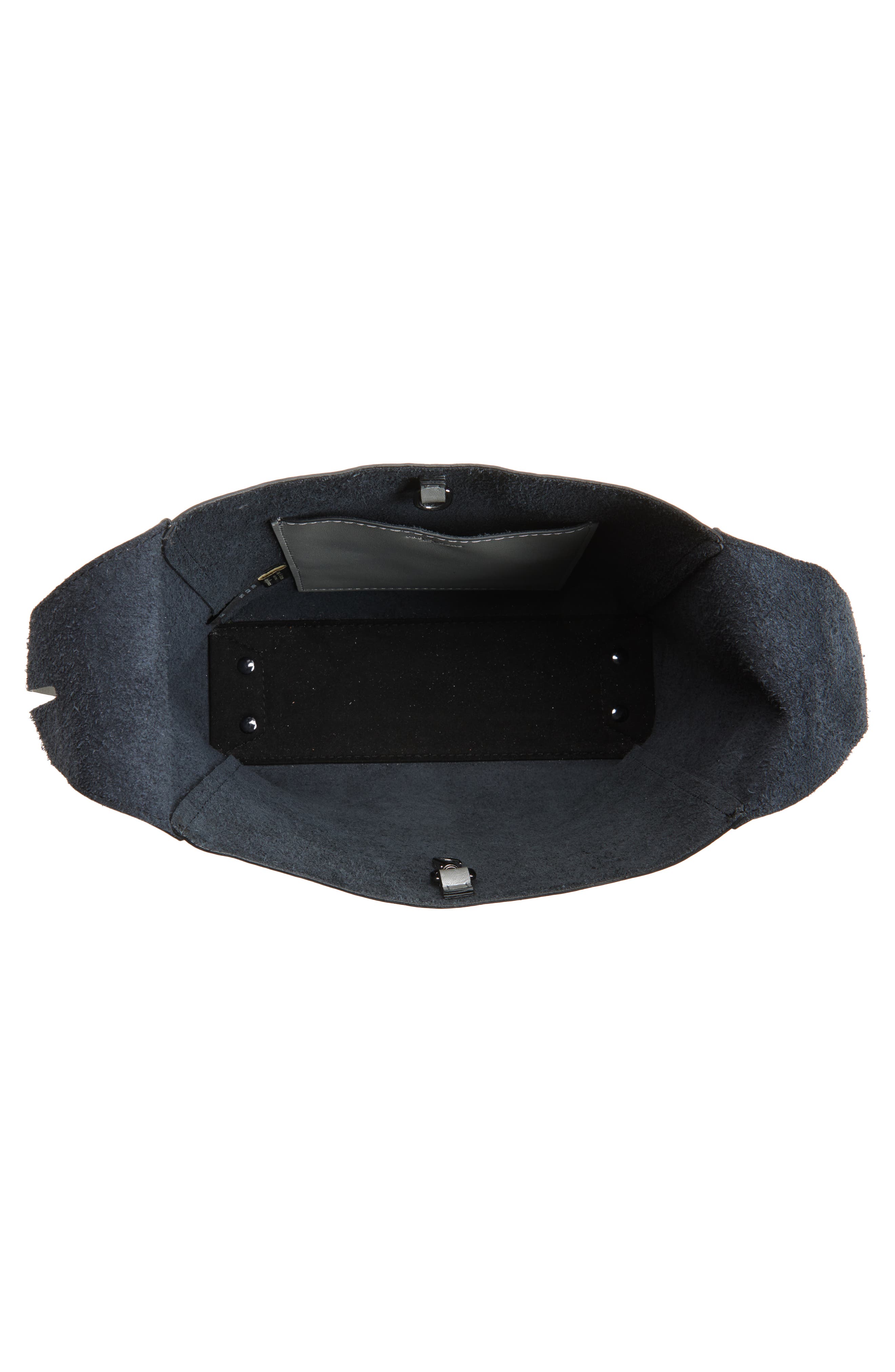 rag & bone Small Belize Metallic Leather Shopper Bag, Alternate, color, Silver