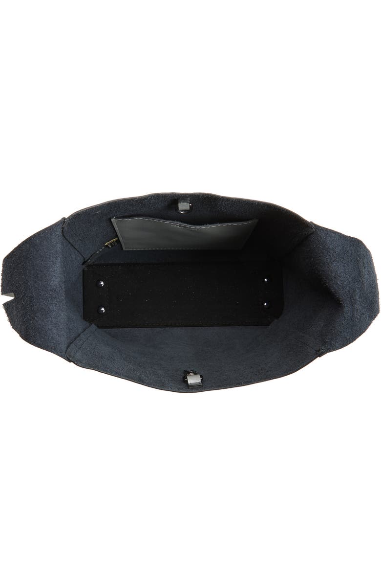 rag & bone Small Belize Metallic Leather Shopper Bag, Alternate, color, Silver