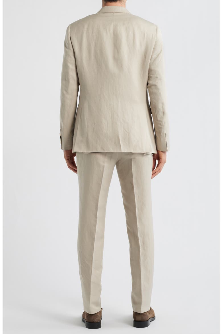 Trim Fit Tan Linen & Silk Suit, Alternate, color, BEIGE