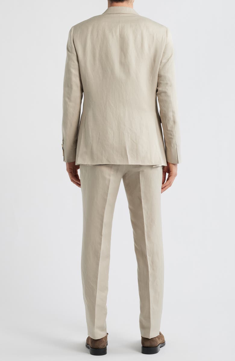 Canali Trim Fit Tan Linen & Silk Suit, Alternate, color, Beige